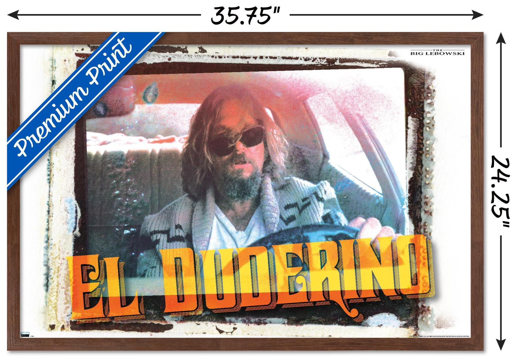 The Big Lebowski - El Duderino Wall Poster, 22.375" x 34", Framed