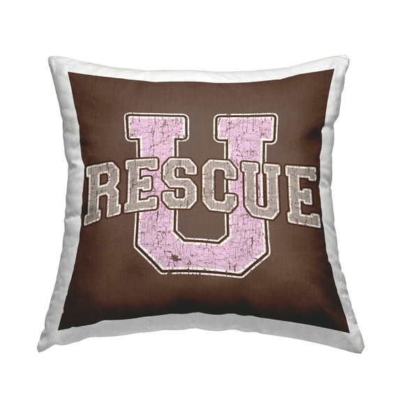 Stupell Industries Rescue U Vintage College Decorative Printed Throw Pillow Design by Spirit Animals/Life Is High.
