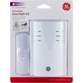 GE Wireless Doorbell Kit, PlugIn, 8 Melodies, 1 Push Button, White