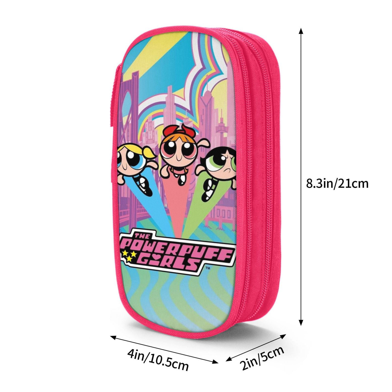 The Powerpuff Gi-rls Pencil Case Large Capacity Pencil Pouch Penbag Office Stationery Organizer Travel Makeup Bag Pink