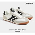 thumbnail image 4 of LUCKY STEP Womens Retro Thin Sole Lace up Fashion Sneakers Classic Lightweight Casual Shoes,White&Black, 4 of 10