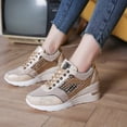 thumbnail image 2 of Fsqjgq Womens Shoes Fashion Shoes Women Sneakers Gold Zipper Platform Trainers Lace up Tenis Feminino Womens Casual Shoes Gold 41, 2 of 7