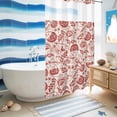 thumbnail image 5 of No Hook Shower Curtain, Red Spring Floral Shower Curtains for Bathroom with See Through Top Window, Summer Botanical Farmhouse Waterproof & Washable Bath Curtain Narrow 54"x78", 5 of 9