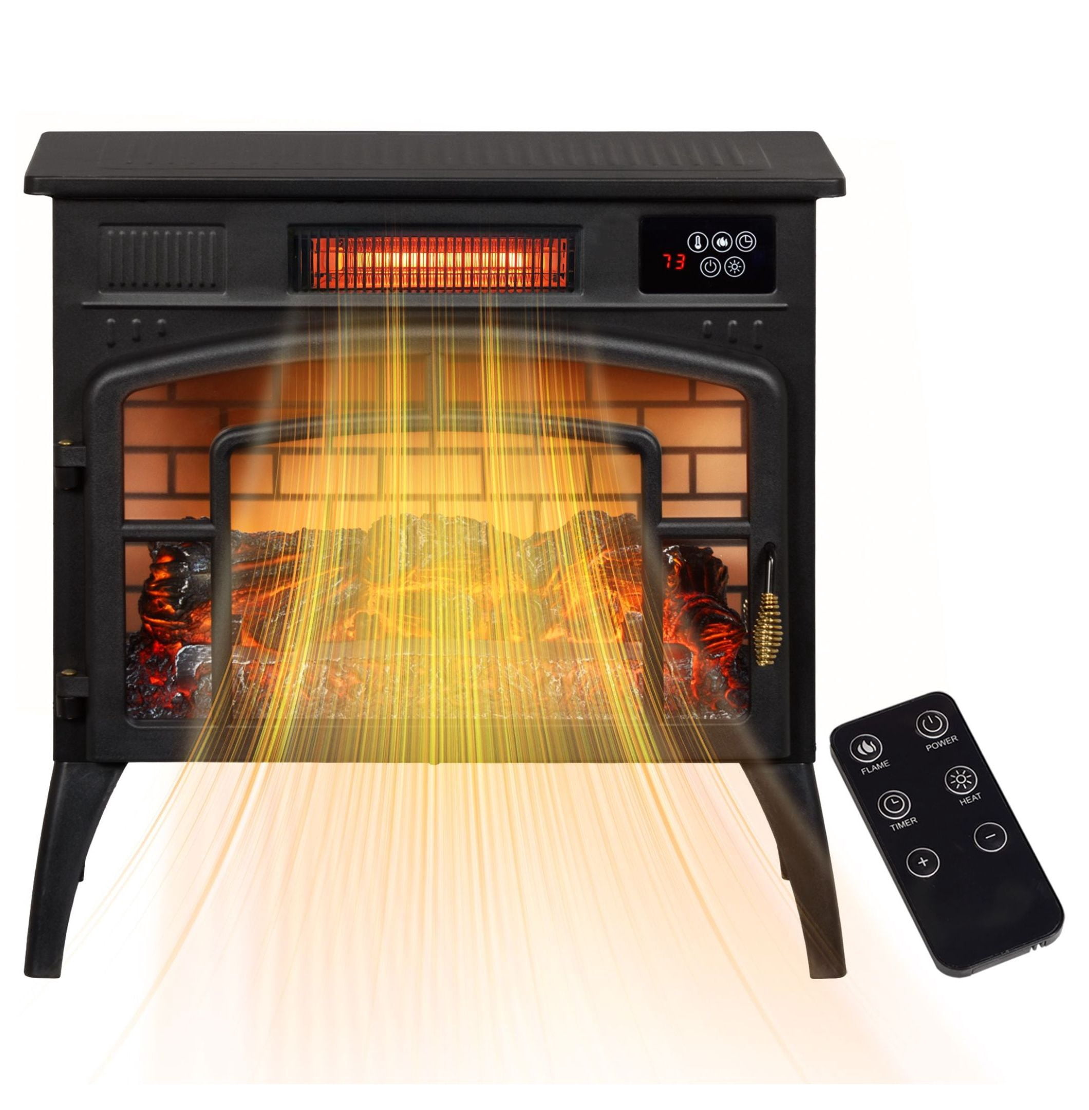 Duraflame 3D Black Infrared Electric Fireplace Stove with Remote