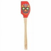 Tovolo Spatulart 12.5" Silicone Red Sugar Skull Spatula with Wooden Handle