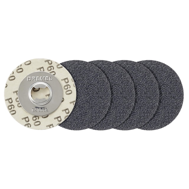 Discos de lijado Dremel Ez Lock de grano 60 para herramientas rotativas, 5 piezas (Ez411Sa)