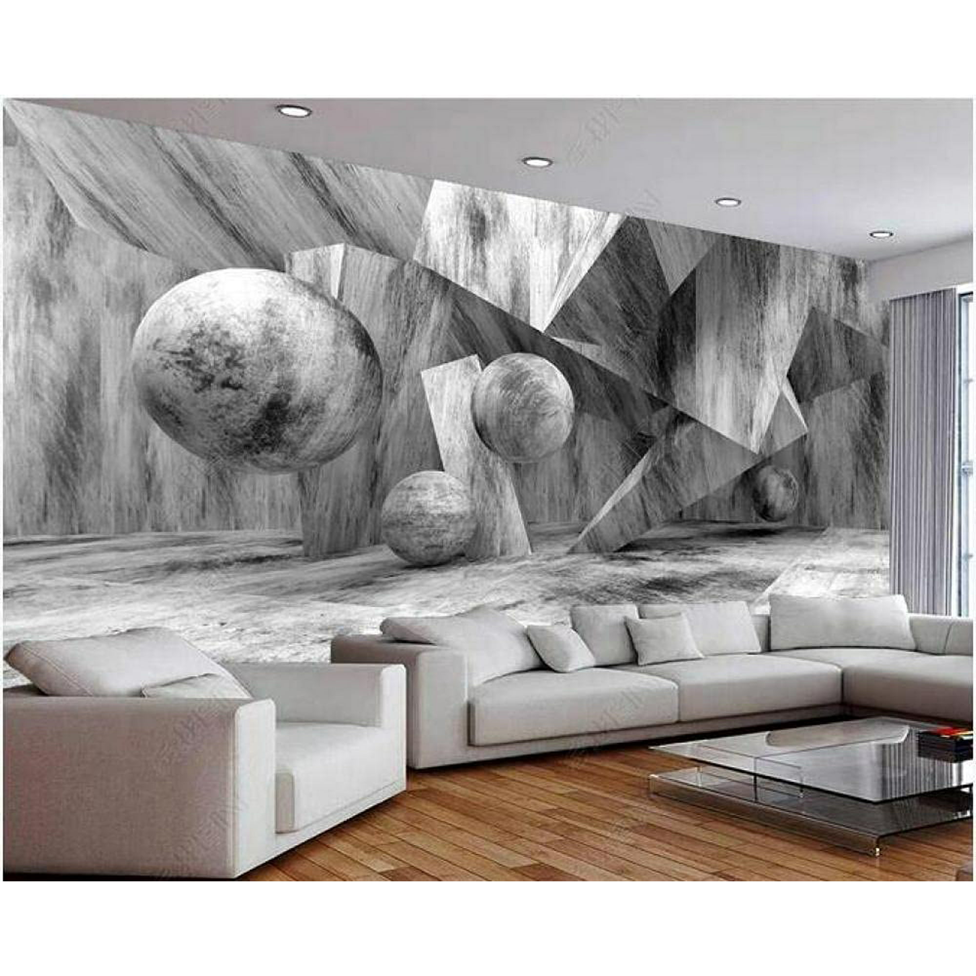 Wallpaper 3D Decoration Murals Wall Sphere 3D Round Ball Stone Cement Wall  Background Wall-150Cmx105Cm | Walmart Canada