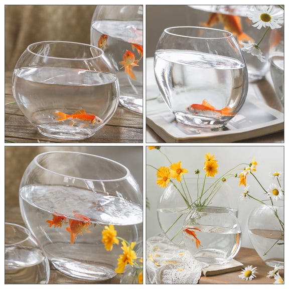 BESTYASH Transparent Glass Betta Tank Durable Household Aquarium for Desktop Decoration