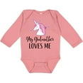 thumbnail image 3 of Inktastic Godmother Loves Me Unicorn Girls Girls Long Sleeve Baby Bodysuit, 3 of 5