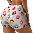 thumbnail image 2 of Sigee Donut Print Women's High Waist Workout Shorts - Squat Proof, Tummy Control, Yoga and Gym Activewear-Medium, 2 of 9