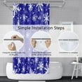 thumbnail image 4 of Snowflakes Shower Curtain for Bathroom Christmas Decor Shower Curtain Set with Hooks 84x72inches Dark Blue White Snow Flowers X-mas Waterproof Fabric Shower Curtains, 4 of 6