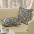 thumbnail image 4 of Christmas Pillow Covers 18x18 Set of 2, Christmas Decor Linen Pillowcase Winter Gray Snowflake Decoration Christmas Throw Pillows Winter Holiday Decor Outdoor Cushion Covers for Couch Home, 4 of 6