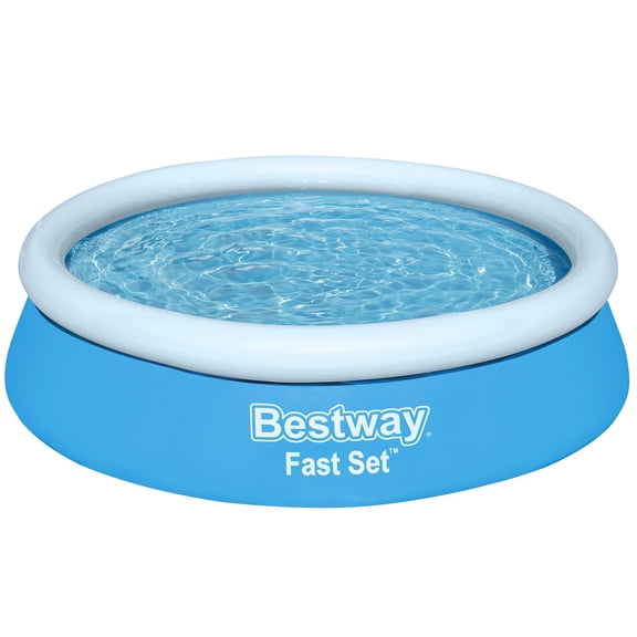 Bestway: Fast Set Pool - 6' x 20" - Blue, Inflatable Round Above Ground Swimming Pool, DuraPlus Liner, Fill-Rise Setup, 248gal, Family Kids Water Play