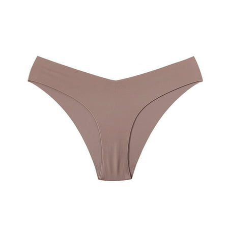 GHSOHS Womens Underwear Panty Mesh Underwear Postpartum Underwear for Women Plus Size Seamless Ice Silk Panties Low Rise Plus Size Triangle Underwear Breathable Yoga Sports Panties Khaki Briefs  XL