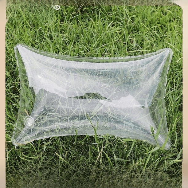 Almohada inflable transparente de PVC con forma de bolsa de aire creativa, soporte para pistola, almohada plegable portátil