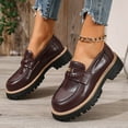 thumbnail image 4 of Wowcloth Women's Fashion Loafers – Round Toe with Metal Buckle, Glossy Finish British Style Casual Shoes for Versatile Wear, 4 of 9