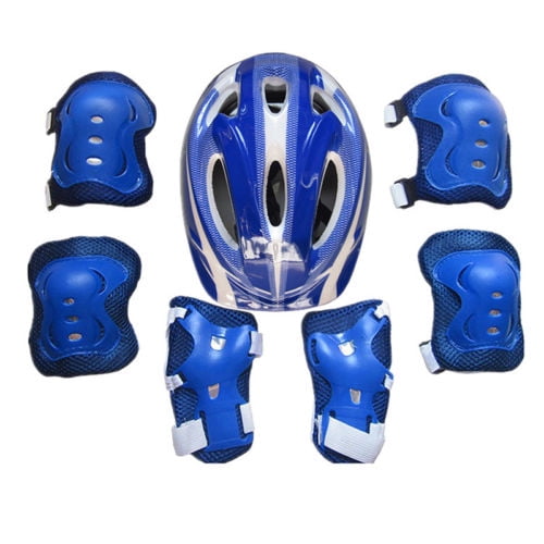 7pcs/Set Boys/Girls/Kids Safety Helmet & Knee & Elbow Pad Kit For Skating Bike 