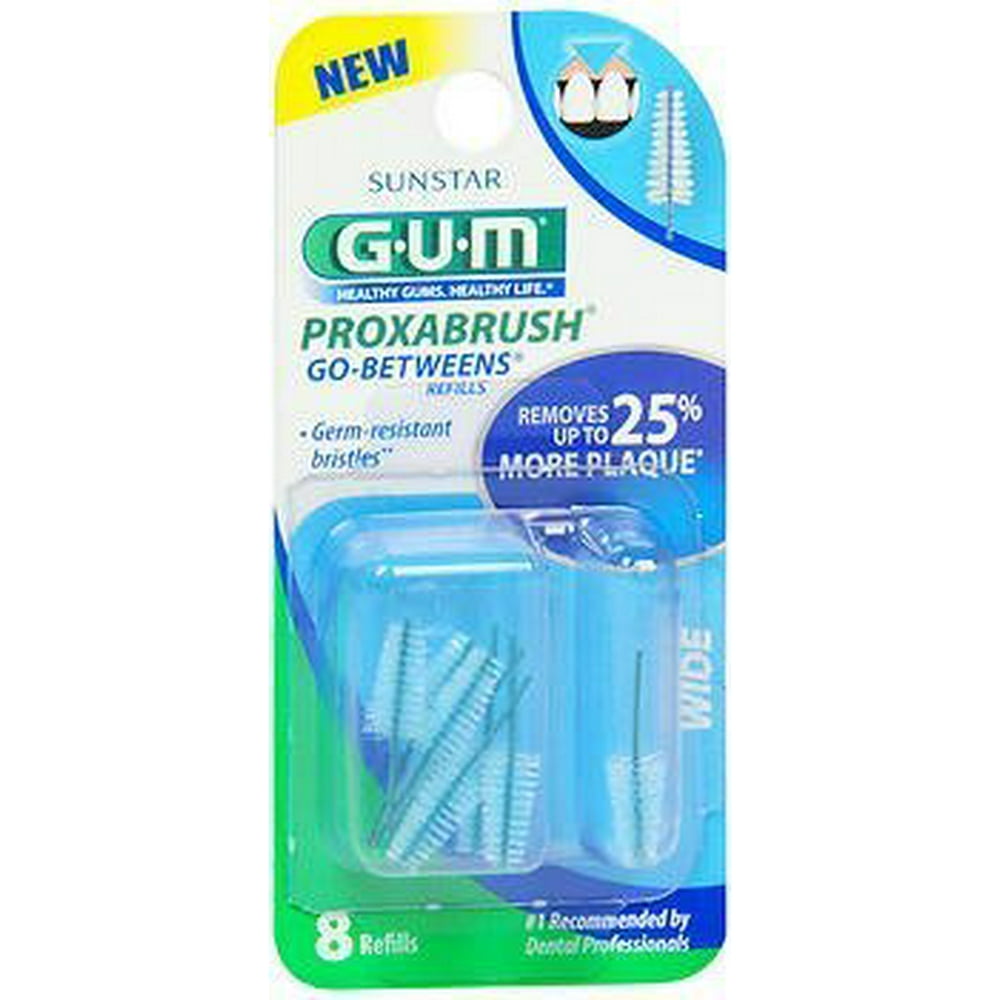 GUM GoBetweens Proxabrush Refills Wide 8 ct, Pack of 3