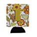 thumbnail image 3 of Carolines Treasures CJ2003-TCC Letter T Floral Mustard And Green Can & Bottle Hugger, 3 of 3