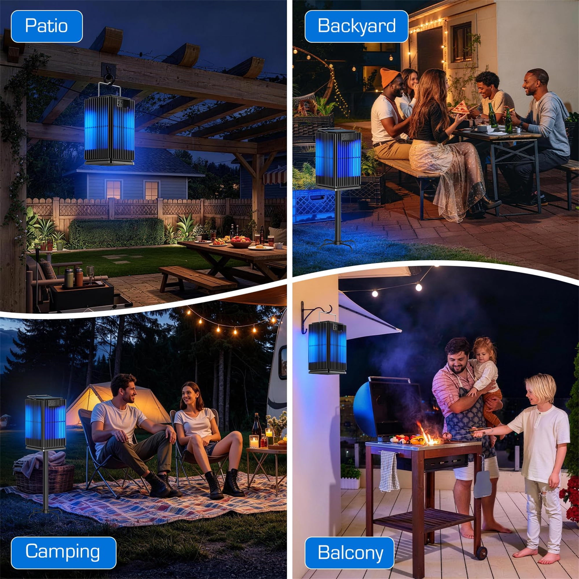 Rossetta Solar Bug Zapper Outdoor, Waterproof Mosquito Zapper 5000mAh Rechargeable Type-C&Solar Powered Fly Zapper for Patio Backyard Camping