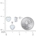 thumbnail image 2 of Sterling Silver Womens Heart Round Cubic-Zirconia Heart Earrings And Pendant Set, 2 of 2
