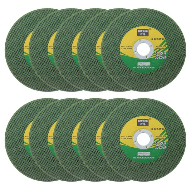 Uxcell 10Pcs Ruedas de Corte 4-1/5" x 1/20" x 5/8" Discos de Corte, Verde