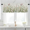 thumbnail image 2 of Sage Green Leaf Wildflower Kitchen Curtains Valances for Windows Spring Summer Leaves Rod Pocket Valance Window Treatments Farmhouse Toppers Curtain 54x18 Inch for Bedroom Bathroom Living Room Decor, 2 of 6