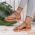 thumbnail image 6 of Oofos Sandals for Women Women's Versatile Plus-Size Bohemian Style Flops Beach Shoes Comfortable Summer Sandals Khaki 36, 6 of 9