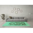thumbnail image 3 of Ahgly Company Machine Washable Indoor Rectangle Abstract Turquoise Blue Modern Area Rugs, 5' x 7', 3 of 4