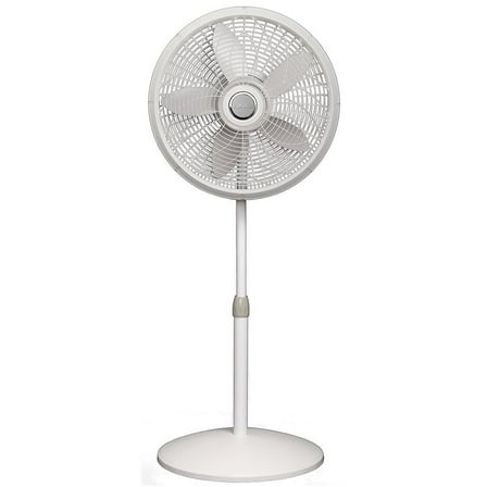 Lasko 1820 18 Elegance & Performance Adjustable Pedestal Fan, White - Features Oscillating Movement Tilt-back Fan Head