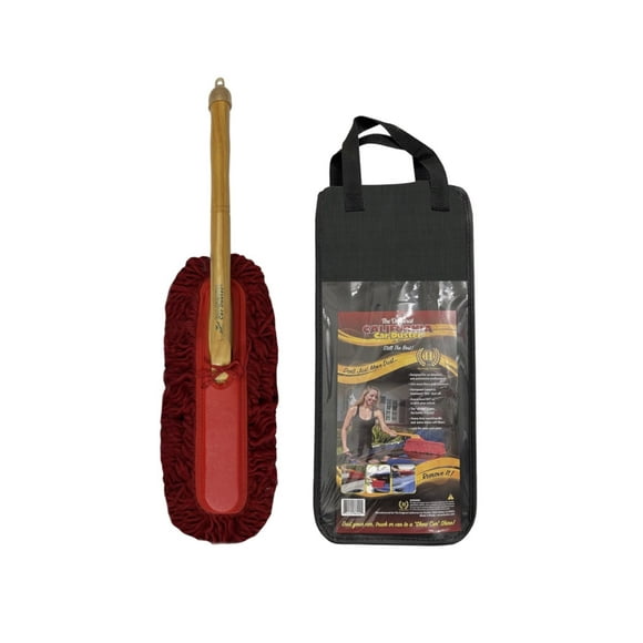 California Car Duster Édition Héritage Manche en Bois et Vadrouille en Coton 86242, Rouge