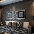 thumbnail image 1 of Q QIHANG Papel tapiz 3D con curva abstracta moderna, Mural, Papel De pared, flocado, para sala de estar, Color negro, marrón, a rayas, Papel de pared sin pegar, 0,7 mx 8,4 m = 5,88?, 1 of 5