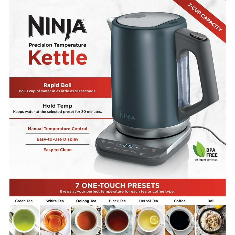 Ninja Precision Temperature Electric Kettle with Presets and