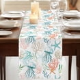 thumbnail image 3 of Table Runners 72 Inches Long Dress Scarves, Teal Red Jellyfish Coastal Farmhouse Kitchen/Dining Table Runner, Coffee Tablerunners, Summer Beach Coral Starfish Nautical 18x72 Inch, 3 of 9