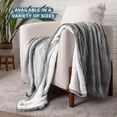 thumbnail image 3 of Bare Home Plush Sherpa Bed Blanket - Fluffy & Soft - Reversible - Lightweight - Throw/Travel, Light Gray, 3 of 10