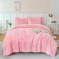 thumbnail image 2 of URBONUR 3 Pieces Pink Bedding Comforter Set Queen Size Faux Fur Comforter Sets for Women Girls Plush Fluffy Bedding Sets for All Season(1 Shaggy Comforter + 2 Faux Fur Pillowcases), 2 of 9
