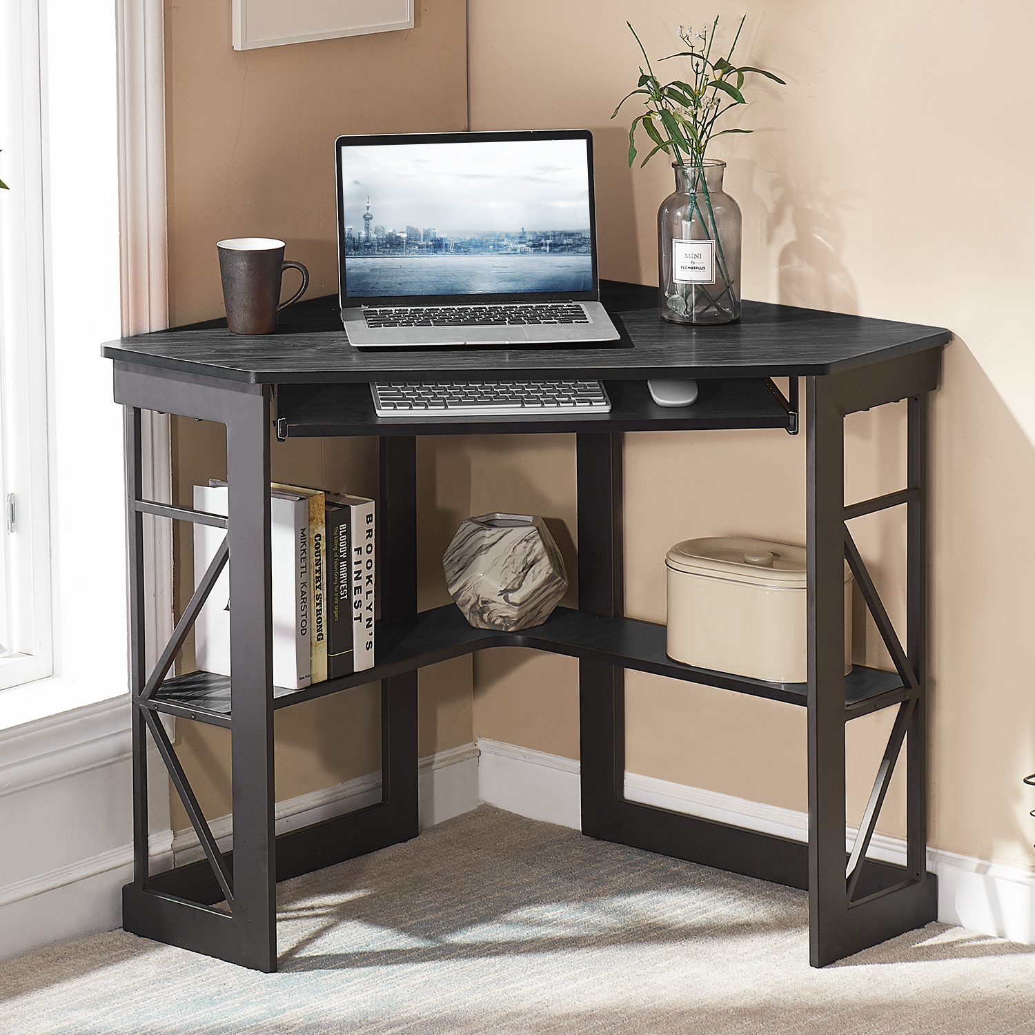 Black Corner Desk With Storage At Amanda Hackler Blog