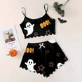 thumbnail image 2 of CONFREE Halloween Pajamas for Women Set Sleeveless Pumpkin Ghost Sleepwear Tops Shorts Hallowmas Pjs for Women Cozy Nightwear, 2 of 3