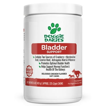 Doggie Dailies Cranberry Supplement for Dogs, 225 Soft Chews, Urinary Tract, Bladder & Kidney Support for Dogs, Chicken Flavor
