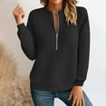 thumbnail image 2 of Stamzod Fall Fashion Half Zip Sweatshirt Women Long Sleeve Crew Neck Sweatshirts Women Casual Loose Pullover Tops Black-1 XXL, 2 of 6