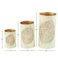 thumbnail image 5 of DecMode 3 Holder Gold Metal Leaf Cutout Decorative Candle Lantern with Gold Interior, Set of 3, 5 of 11