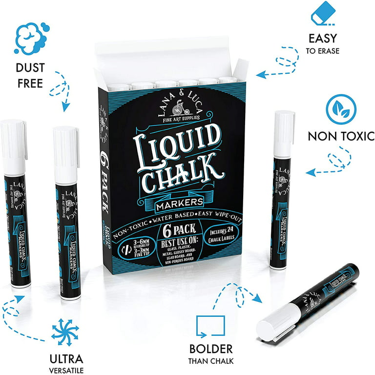 Erasable Liquid Chalk Markers White 2PK  Fine Tip Chalk Marker for  Chalkboard, 2 Pack - Dillons Food Stores
