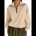 thumbnail image 1 of Sudaderas de Gran Tamaño para Mujer, Suéteres de Otoño, Sudaderas con Capucha de Moda, Suéter con Media Cremallera, Ropa de Larga. Amarillo L, 1 of 5