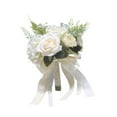 thumbnail image 2 of FVDPWYE Bridal Bouquets Artificial Silk Flowers Romantic Bridesmaid Bouquet Wedding Hand White, 2 of 9