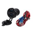 thumbnail image 3 of AOOOWER Dual USB +USB C 63W PD Car Charger 12V/24V USB C Outlet Socket with LED, 3 of 16