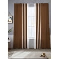 thumbnail image 2 of Brown White Stripe Sheer Curtains 84 Inch Length 2 Panels Set, Modern Rustic Vertical Striped Voile Window Treatment Rod Pocket Curtains Sheers Drapes for Bedroom/Living Room/Kitchen 52"x84"x2, 2 of 7