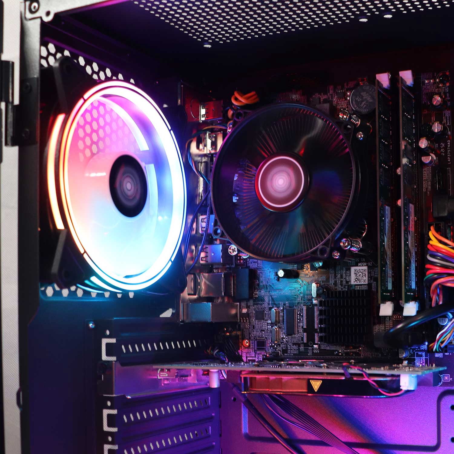 Intel i7 3.8GHz, AMD R7 250 2GB, 8GB RAM, 500GB, RGB, Wifi BT, Gaming Computer Desktop Prebuilt PC