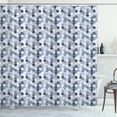 thumbnail image 1 of Ambesonne Blue Nautical Shower Curtain, Hexagon Shapes Pastel, 69"Wx75"L, White Dark Slate Blue, 1 of 3