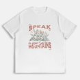 thumbnail image 2 of Unisex "SPEAK MOUNTAINS" Christian Inspirational Print T-shirts Short Sleeve Faith Based Graphic Tees Apparel Text Design Tops White,S, 2 of 7