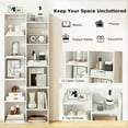 thumbnail image 3 of Resenkos 11-Tier Modern Book Organizer Bookcase - Equipped with Anti-Tipping Kits, White, 3 of 8